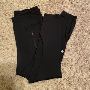 28” Lululemon leggings w/zipper pockets and mesh